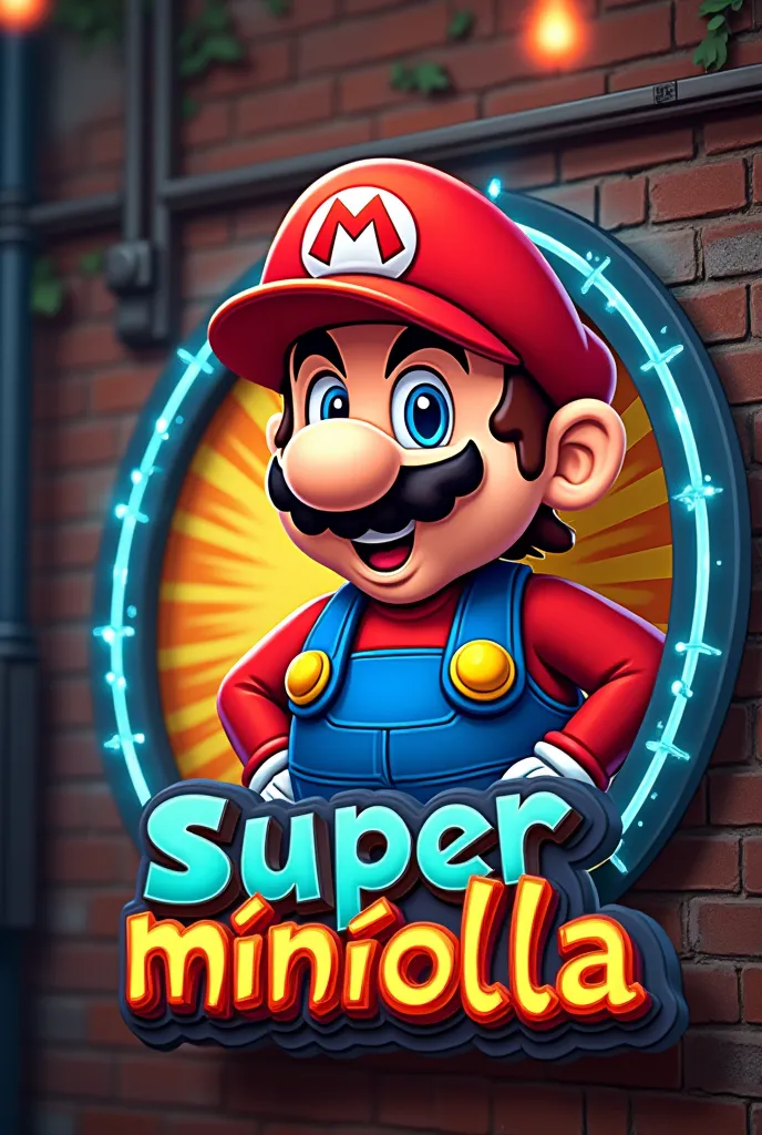 Mario Bross-style superminiolla sign