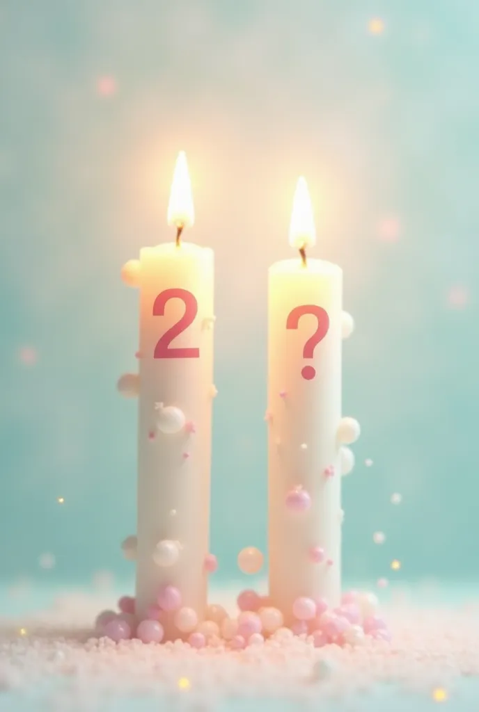 Pastel where you can see a 2 and a question mark on candles