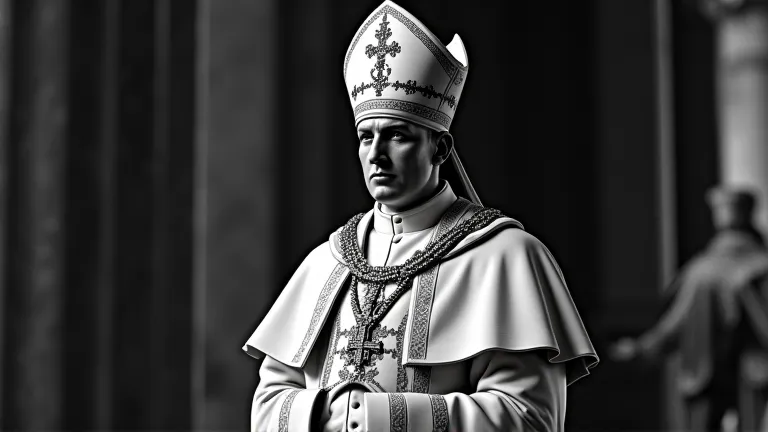 Image of a 19th century Catholic Pope. black and white 