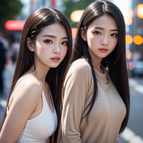 (masterpiece, best quality, high resolution, high resolution:1.2), ( Extremely Detailed, wrong complex details, high resolution), ( Medium Close-up :1.2) On a  ( Tokyo street sun background :1.2), (Medium shot:1.2), ( Face Focus :1.1), (Soft focus:1.2), Lo...