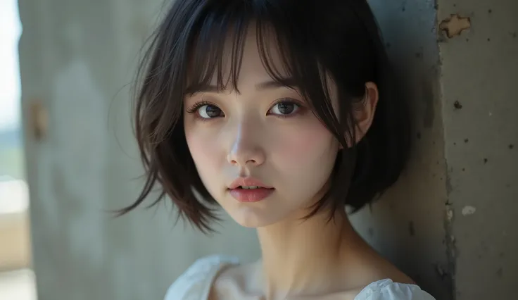 8k,ultra high definition , top quality, masterpiece,rule of thirds,golden ratio,surreal,pictures, One Woman,( girl:1.3),cute,cute顔, Beautiful Eyes in Every Detail , 細かくdetails,mature women,princess,upper body, black hair,Short Feathered hair,ID photo, lux...