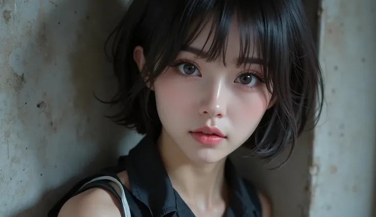 8k,ultra high definition , top quality, masterpiece,rule of thirds,golden ratio,surreal,pictures, One Woman,( girl:1.3),cute,cute顔, Beautiful Eyes in Every Detail , 細かくdetails,mature women,princess,upper body, black hair,Short Messy hair,ID photo, luxurio...