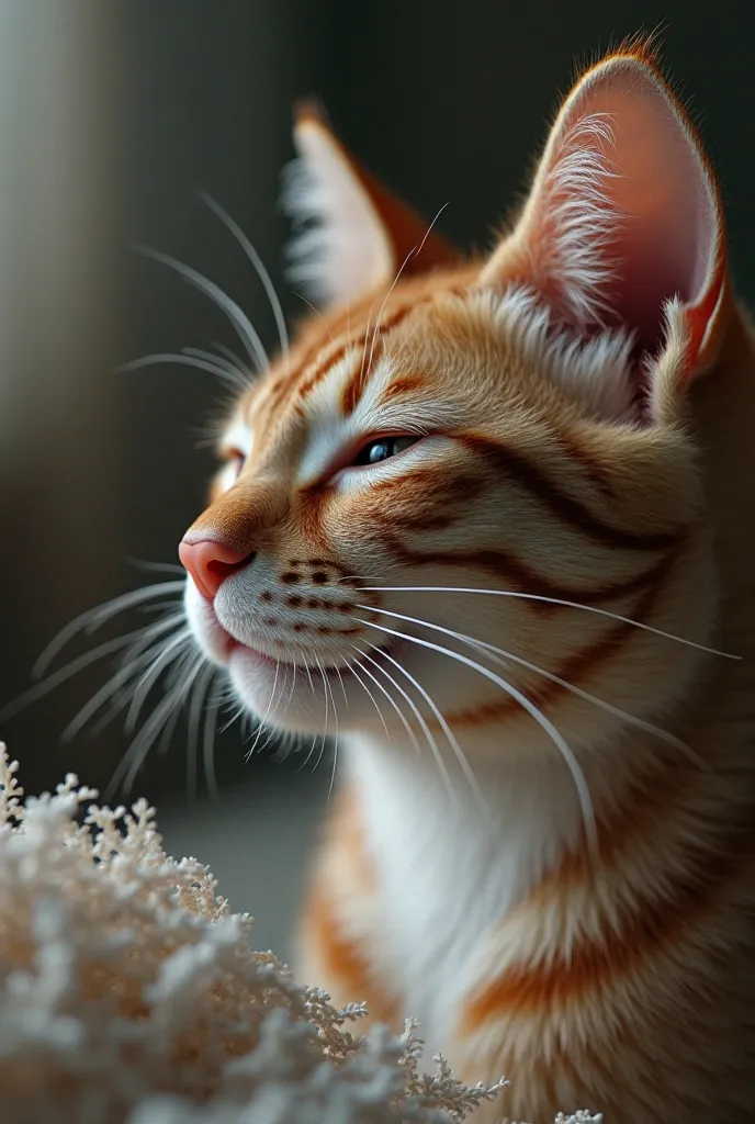 Visual: Close-up shot of the cat's face. Its eyes are closing, as if it's immersed in the song.