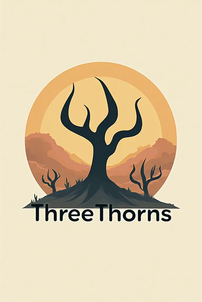 I want a logo for a field called three thorns, The name comes from the black acacia or three-spined acacia tree characteristic of the area