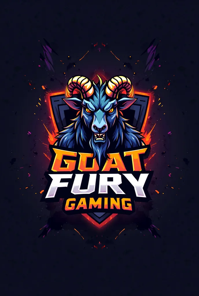 Logo Goat fury gaming con letras goat fury y imagen de control play 5