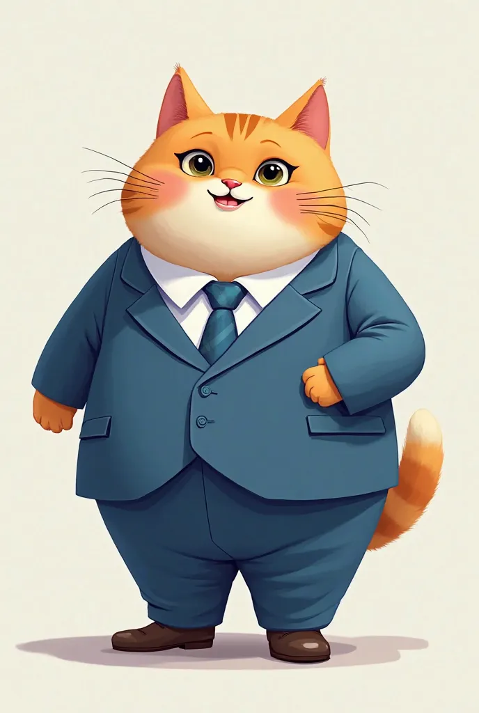 Ai chubby similar cat in suit blue 