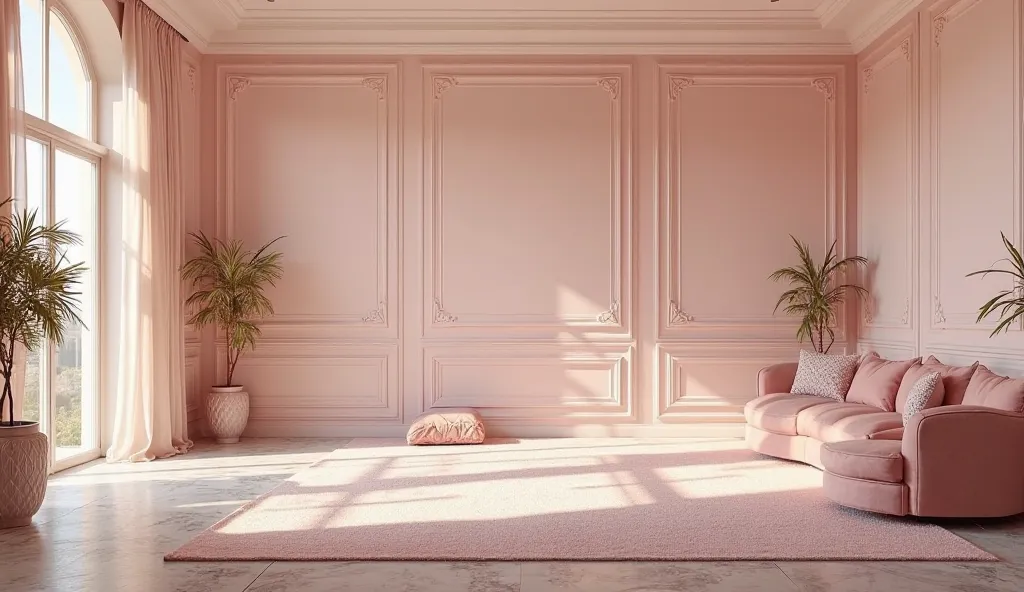 a, Florida, The front facing decorates a large and delicate feminine space, richly decorated, with light pink walls. The atmosphere is cozy, although spacious and bright