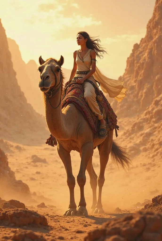 I want to take a picture of Irene while he was riding on a camel in Haramat