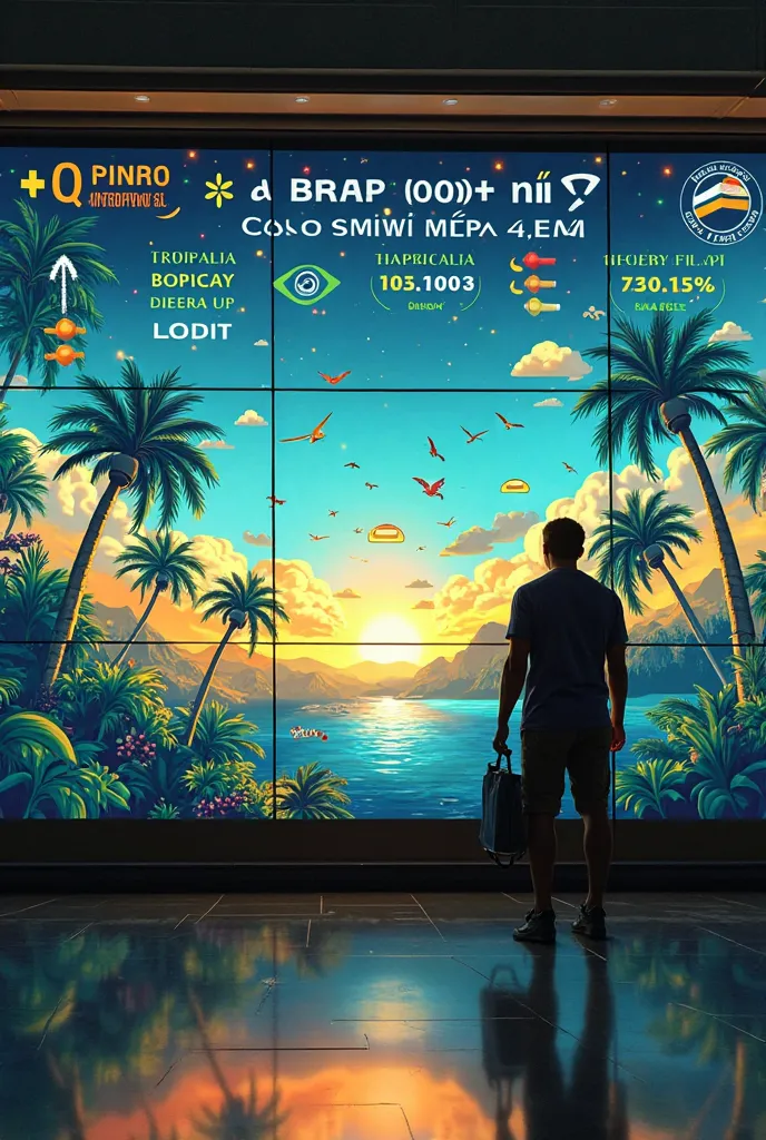 Create an airport screen bound for Tropicália, Brazil