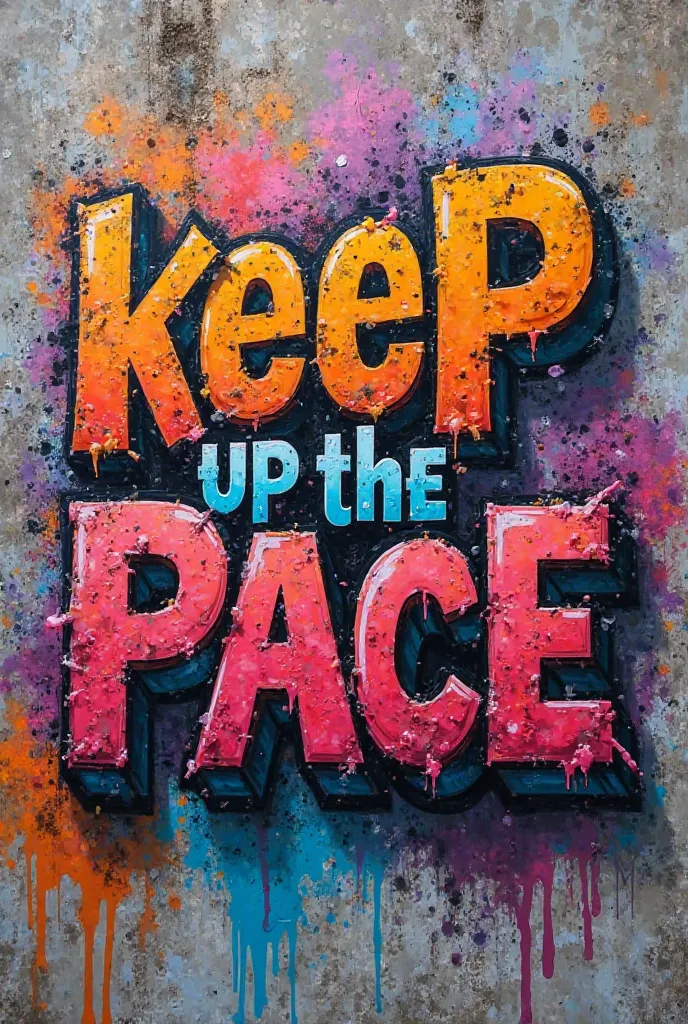  A GRAFFITI THAT SAYS "Keep up the pace" 