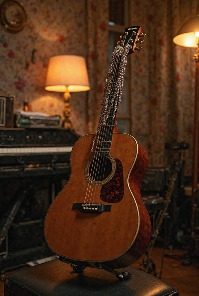 Guitar adorned with bracelet handles 