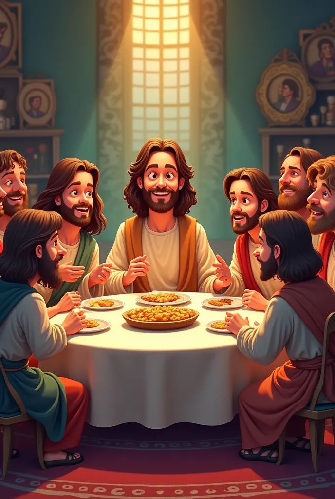 jesus cartoon na santa ceia