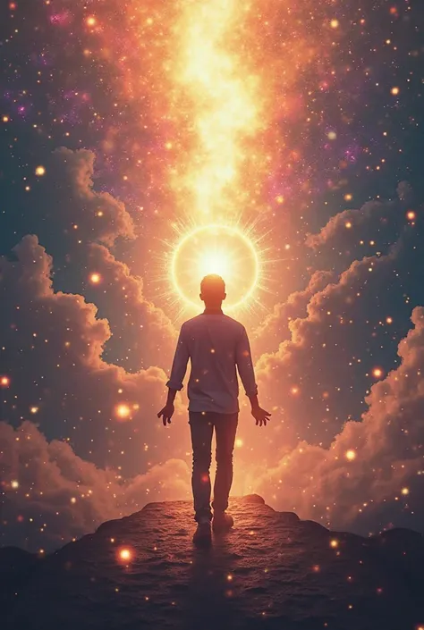 "The Power of the Dream"
Imagine:A person in a successful position ,be in the middle of a vibrant city,with a light emanating from the center of his body or his hands,suggesting inner strength How to turn dreams into reality
Texts:"Turn your Dreams into Re...