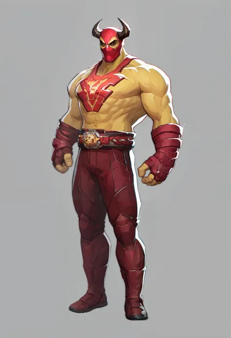Daredevil Red and Yellow skin in Marvel Rivals
* Color Scheme: The costume prominently features a yellow base, covering the majority of his limbs and head. Overlaid on this is a dark red/maroon color, used for the torso, shorts, and detailing on the arms...