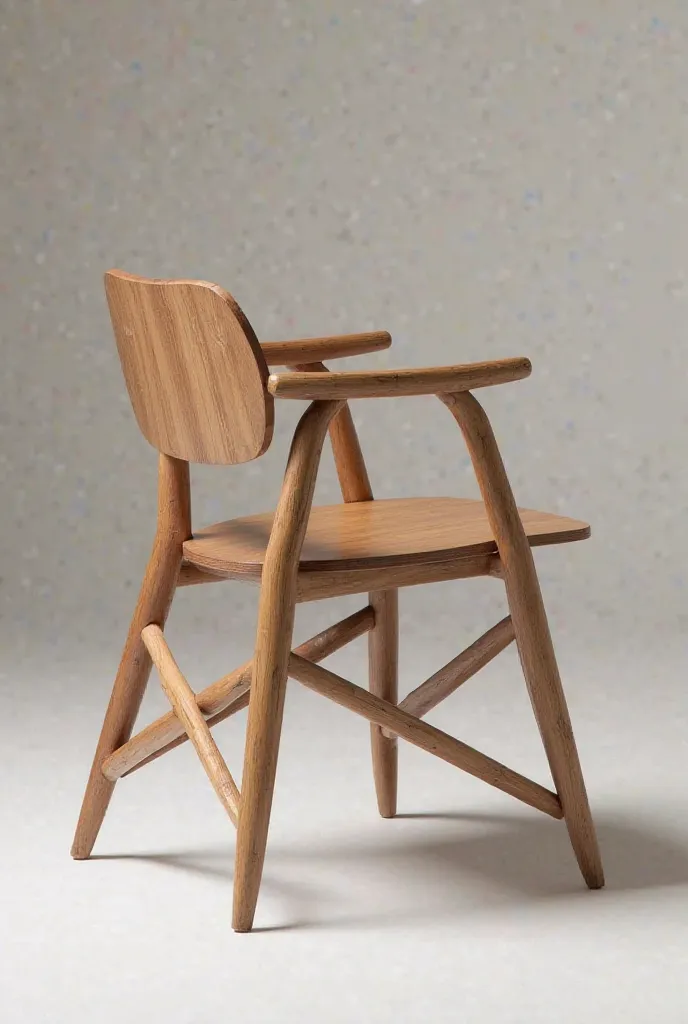 an innovative chair with a cross-connection theme, made of wood and ensures safety and utility