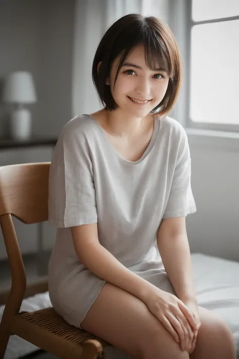 best quality, Focus on Your FACE, Soft light, (depth of field) ,ultra high definition, (photorealistic facing y:1.4), RAW photo, (Moody Lighting,  night :1.2), bedroom,
(Upper thigh:1.4)
1 Japanese girl, Alone, cute,  cute, (shy, smile:1.1), (brown eyes), ...