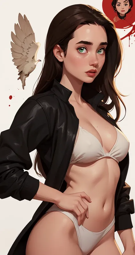  A cartoon close up :1.2), woman Cartoon image of a woman ,   sexy clothes  ,  Super cute, cartoon style illustration,  cartoon art style,  cartoon art style, digital illustration style,  highly detailed character design,  cute and detailed digital art ,  ...