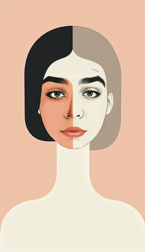 Create a minimalistic vectorial interpretation of the person of the picture