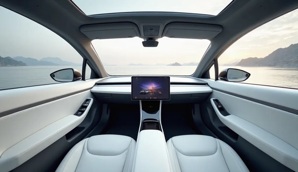 2022 tesla Model 3 interior white