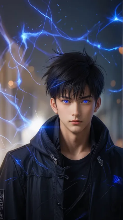 1man,1boy,muscualr,black hair,purple eyes, trained, suit,soloA hyper-realistic cinematic portrait of Sung Jin-Woo (Solo Leveling), with sharp and well-defined facial features matching his anime appearance (high cheekbones, strong jawline, slightly pointed ...