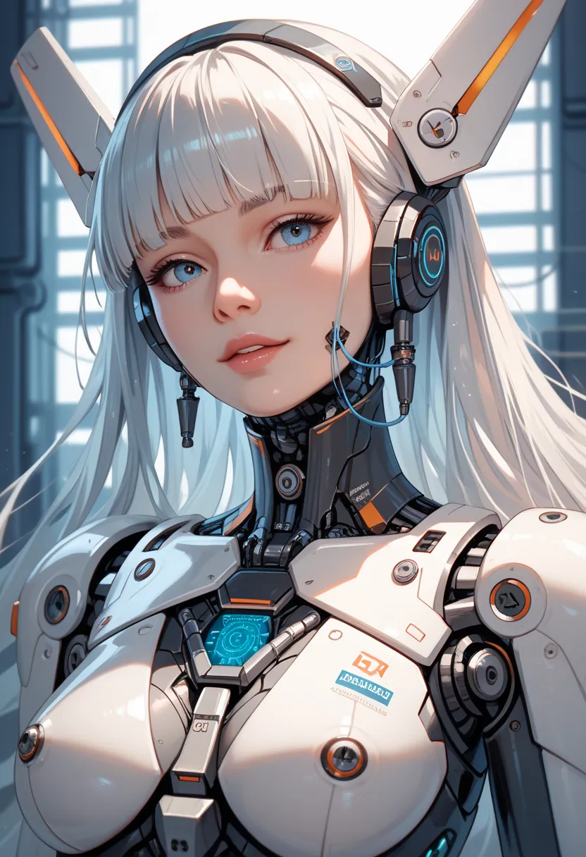 An intricate mechanical body, android ,science, light emitting diode ,metal,Metal, high definition ,  best quality,  high definition ,  anatomically correct ,  Very detailed,  Ultra High Definition,  textured skin , Sharp details,Bangs, 