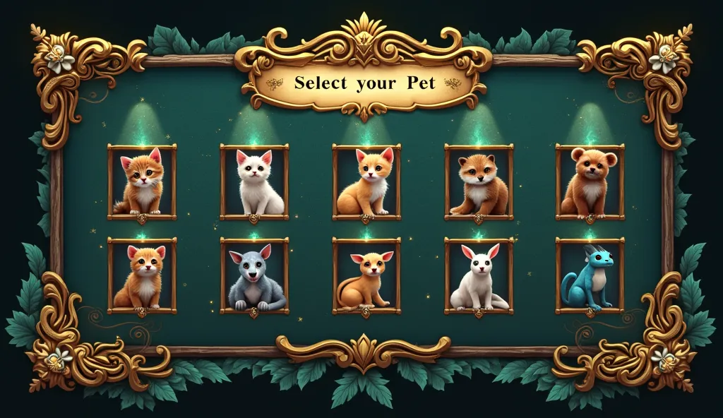 a pet selection screen