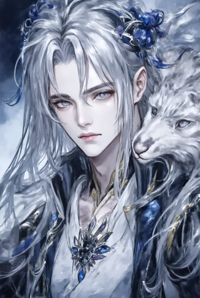 (masterpiece), (best quality), 1man, male, manhua, donghua, Hanfu, Chinese fantasy, long hair, dreamy eyes, (strong, well-defined, chiseled jawline), (prominent, slightly pointed chin), muscular, forehead, majestic, aesthetic, ethereal, handsome, stunning,...