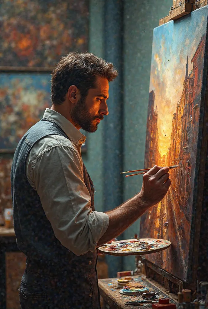 Man painting something full hd realistic image youtube 16:9