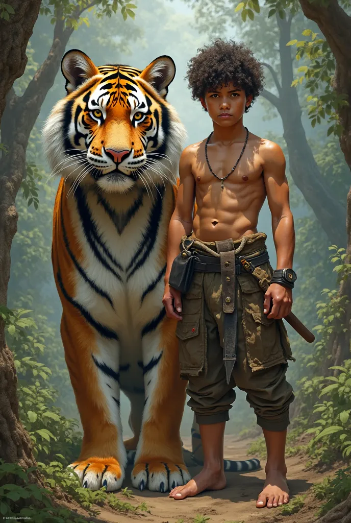 Attitude boy with tiger

 