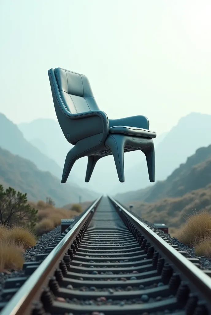 Make me an AI chair placed on the rails.

