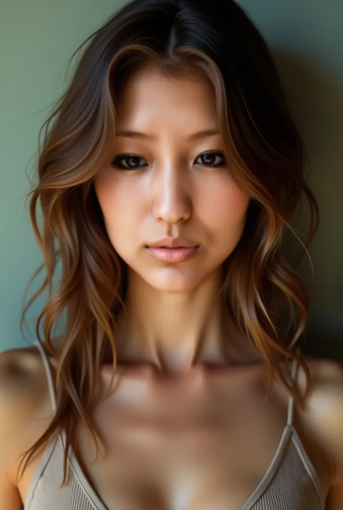 (photorealism:1.2), ( full body shot ) beautiful, Wonderful, nice, Wonderful woman, brown hair, green eyes,  Read more, Soft Features, , goddess, real skin, extremely detailed  full body shot  of a strikingly Wonderful woman, Ignored