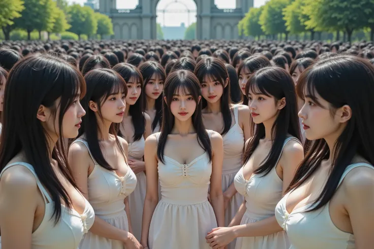 (((Myself = Japanese Beautiful Super Clones multiply girls 容姿が完全正確に一致))), (((((Myself OnlyのSuper Clones multiply girlsが大群衆で蠢く描写, many of us are clones of girls doting with each other, hugging and flirting, super dense lesbian, super passionate sexplay, kis...