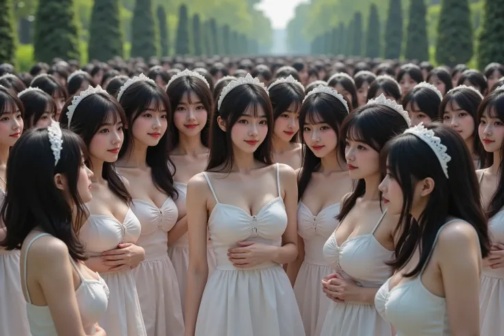 (((Myself = Japanese Beautiful Super Clones multiply girls 容姿が完全正確に一致))), (((((Myself OnlyのSuper Clones multiply girlsが大群衆で蠢く描写, many of us are clones of girls doting with each other, hugging and flirting, super dense lesbian, super passionate sexplay, kis...
