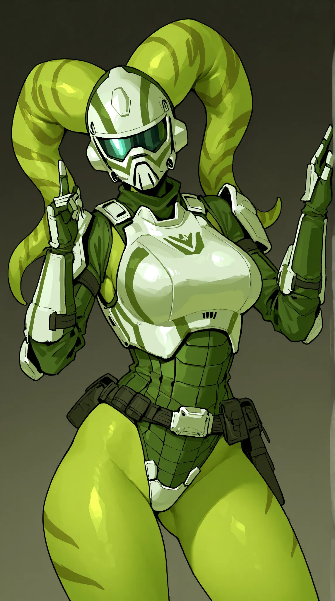 Twi'lek woman green skin clone trooper armor