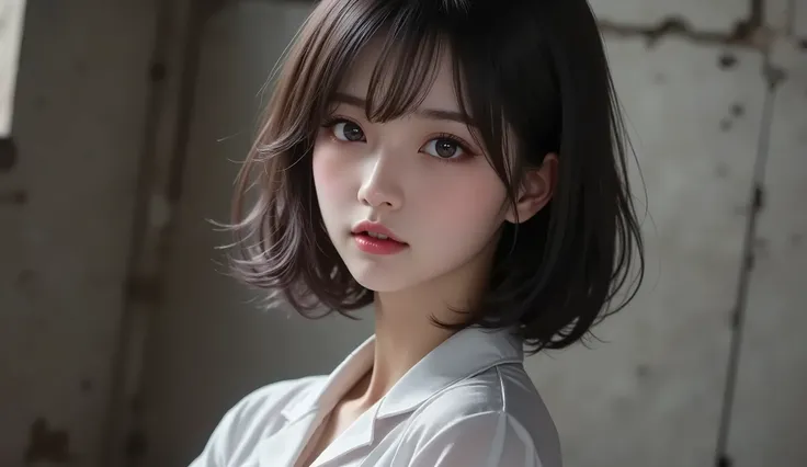 8k,ultra high resolution , top quality, masterpiece,rule of thirds,golden ratio,surreal,pictures, One Woman,( girl:1.3),cute,cute顔, Beautiful Eyes in Every Detail , 細かくdetails,mature women,princess,upper body, black hair,Short Messy hair,ID photo, luxurio...