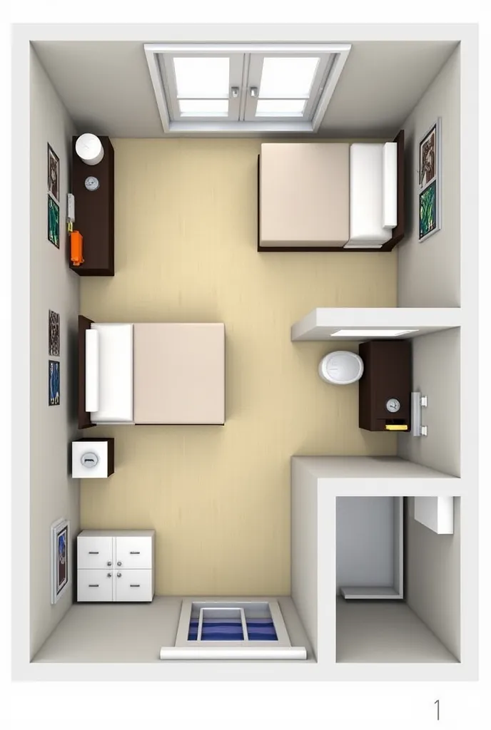 With 19.2 m² 461×417, you'll need a very efficient layout to fit everything comfortably. Here’s a smart way to organize the space:

1. Layout Strategy:

Sleeping Area: Use bunk beds or two loft beds with a workspace/storage underneath.

Bathroom: A compact...