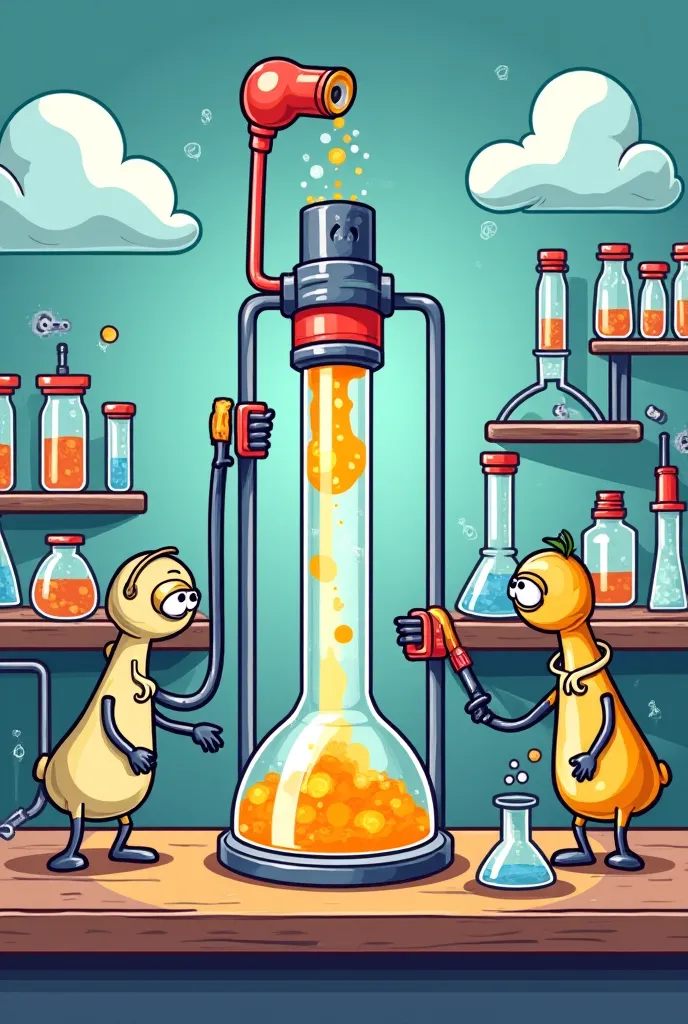 Set-up of apparatus on experiment about Time of Setting of Cement by Vicat Apparatus draw in cartoon way