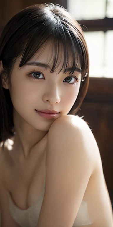 1 girl, ( wearing nothing:1.2), (:1.5), （original　Tsai Neihua ）, Youngface, cute face, (RAW photo, top quality), (realistic, Photorealistic:1.4),  beautiful girl,very small breasts, very delicate and beautiful, is very well detailed, 2k wallpaper, wonderfu...