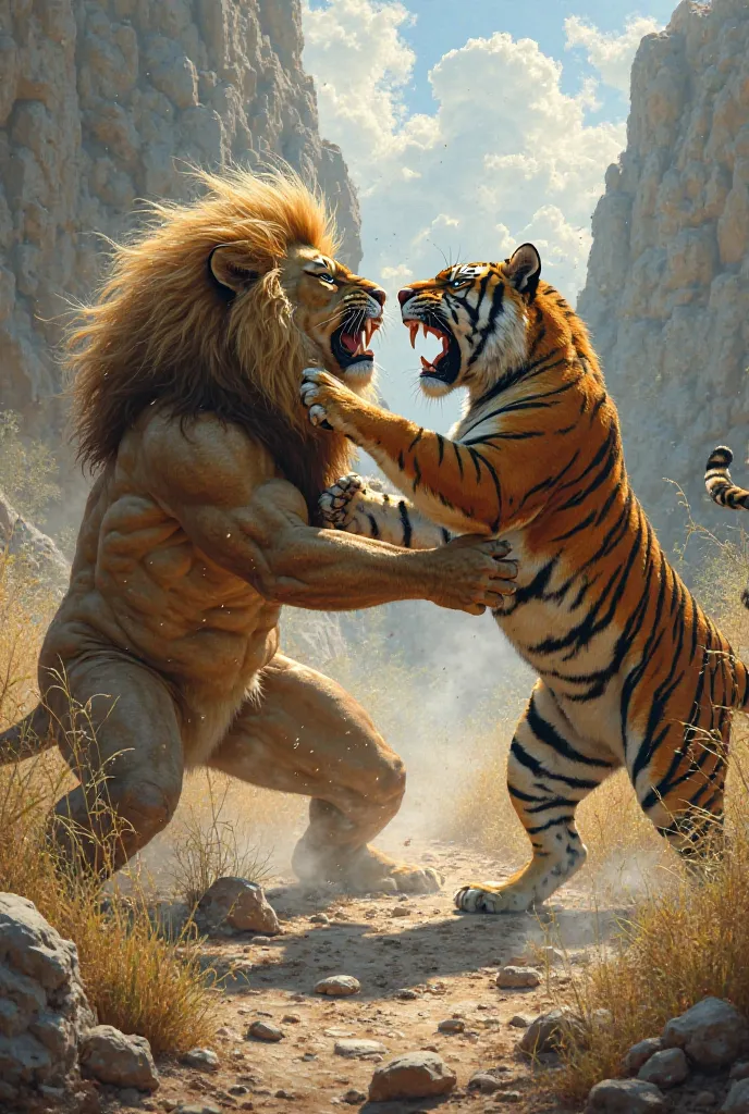 Lion vs Tiger fighting scenes 