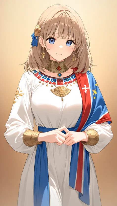 ((top quality)), ((masterpiece)), ( details), （perfect face）、(One woman:1.8)、No background、(There are no people around:1.8)、 that woman is Princess Leona , medium length light brown hair、beautiful Armenians、beautiful woman、 The woman is a beautiful Armenia...