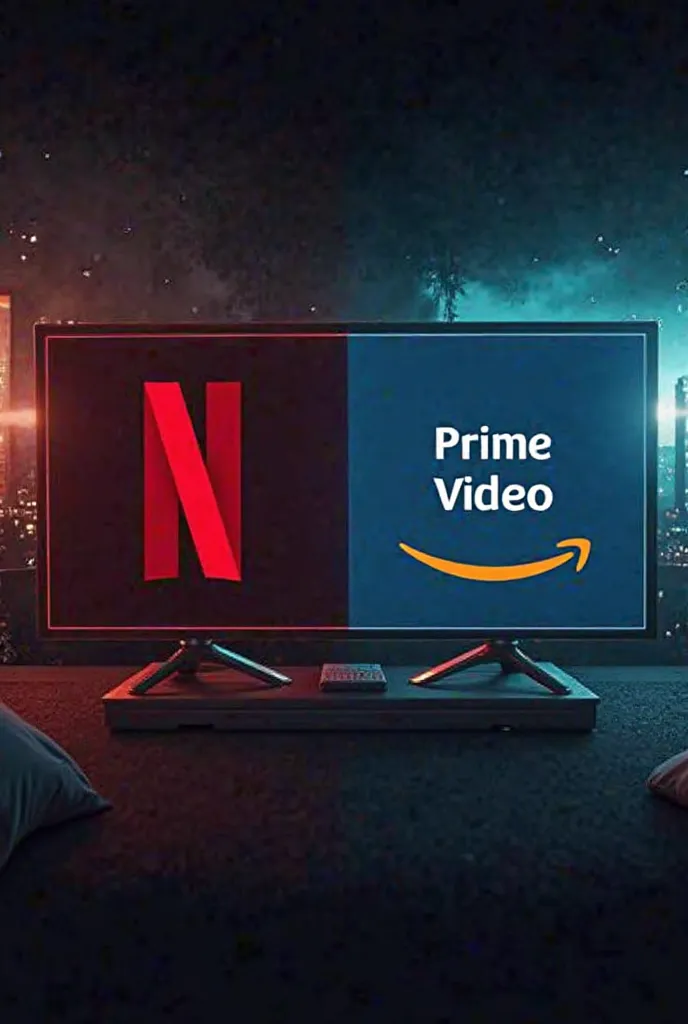 Netflix and prime video logo in single screen 