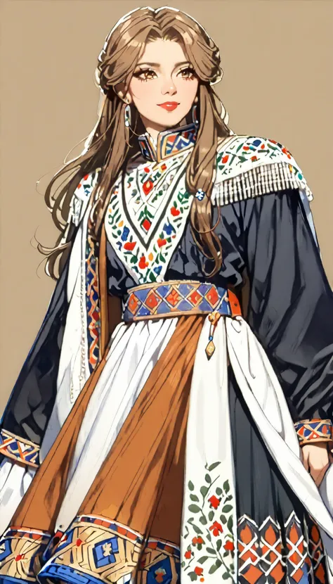 ((top quality)), ((masterpiece)), ( details), （perfect face）、(One woman:1.8)、No background、(There are no people around:1.8)、 that woman is Princess Leona , medium length light brown hair、beautiful Armenians、beautiful woman、 The woman is a beautiful Armenia...