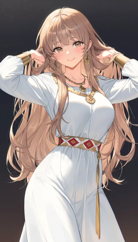 ((top quality)), ((masterpiece)), ( details), （perfect face）、(One woman:1.8)、No background、(There are no people around:1.8)、 that woman is Princess Leona , medium length light brown hair、beautiful Armenians、beautiful woman、 The woman is a beautiful Armenia...