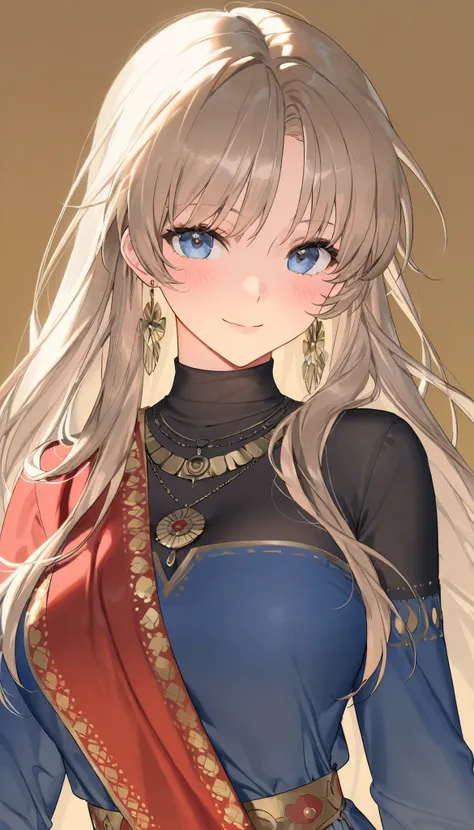 ((top quality)), ((masterpiece)), ( details), （perfect face）、(One woman:1.8)、No background、(There are no people around:1.8)、 that woman is Princess Leona , medium length light brown hair、beautiful Armenians、beautiful woman、 The woman is a beautiful Armenia...