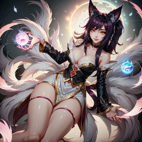 (Masterpieces, suction nozzle:1.3) solos
Ahri League,  cute girl,  1Girls, alone,  long hair, breasts, Looking at the Audience, smilehorse face , large breasts, ((Dark Pink Hair )), long sleeves, Dress, Animal ears, cleavage,  bare shoulders , Seating , ga...