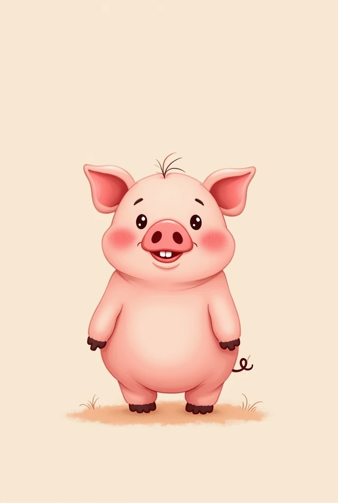 cartoon pig cute standing pig pig