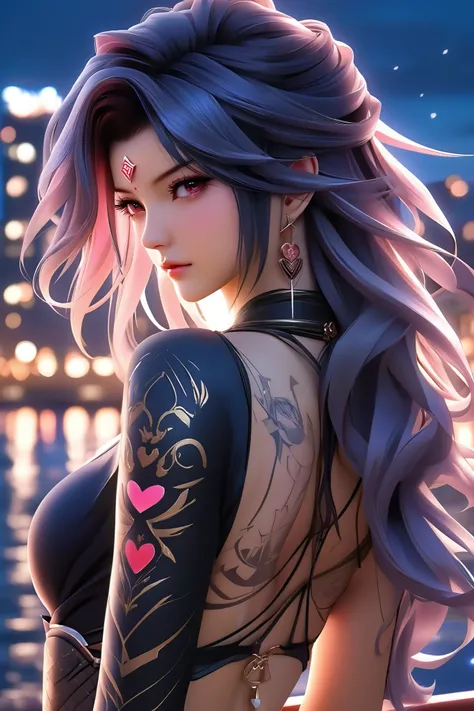 score_9, score_8_up, score_7_up,source_anime, high res image,masterpiece,best quality,girl,cute face,clear skin,Raiden_Shogun_genshin, A photorealistic image of a young Chinese idol seen from the below, with long deep blue mullet hair. She is wearing a dar...