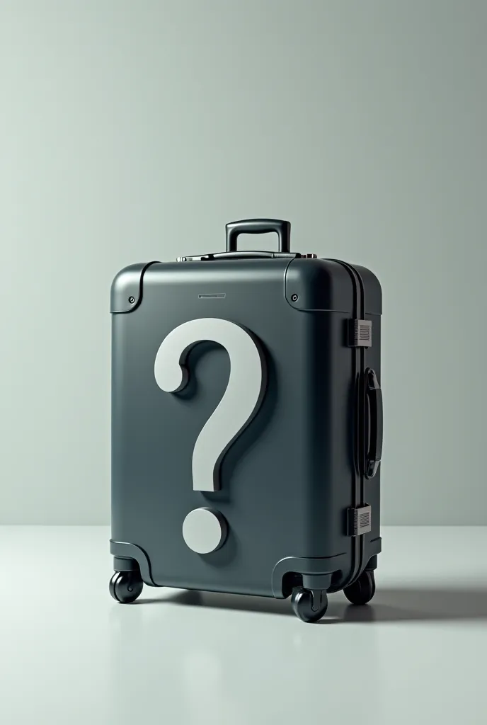 Take me a picture of the suitcase and the question mark on it