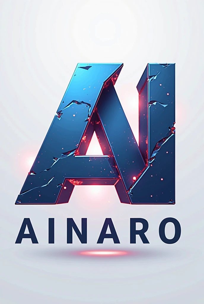 A modern, striking logo desig ned for a YouTube channel a bout video games. The desig n should focus on the initials 'AI', below it the words "ainaro