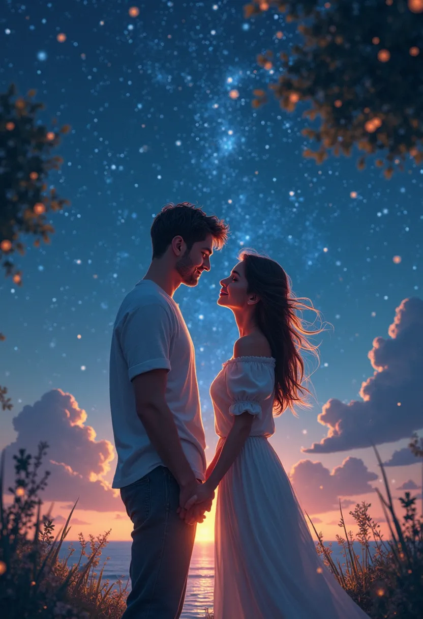 Define the Story**
For this romantic video, let’s create a story about two people meeting under the stars, falling in love, and dancing together.